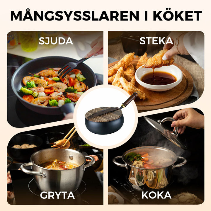 🎁🔥 Hållbar gjutjärnspanna – oemaljerad & presentklar!