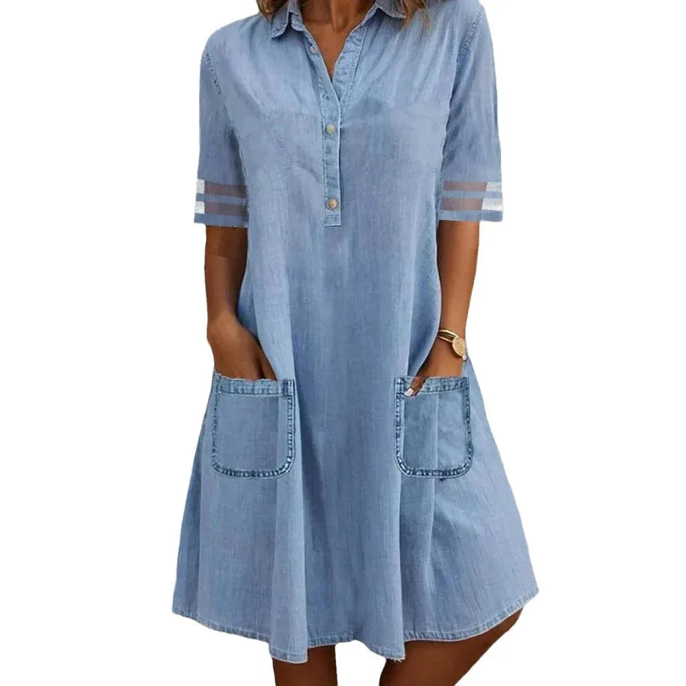 Freja - Lätt och luftig denimklänning